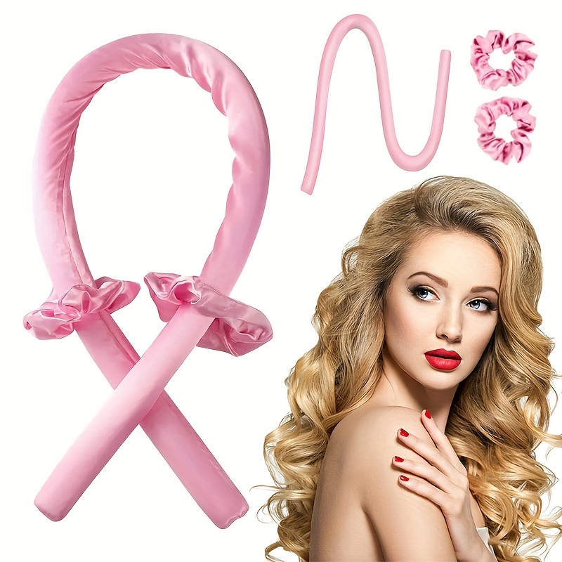 

3pcs/set Heatless Curling Rod Headband With Hair Ties - Diy Lazy Ribbon Hair Curler Tool For Effortless Waves And Curls