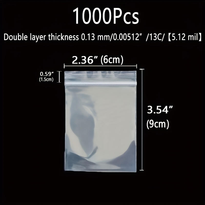 1000 Thickened Packaging Bags with Reusable Durable Seal