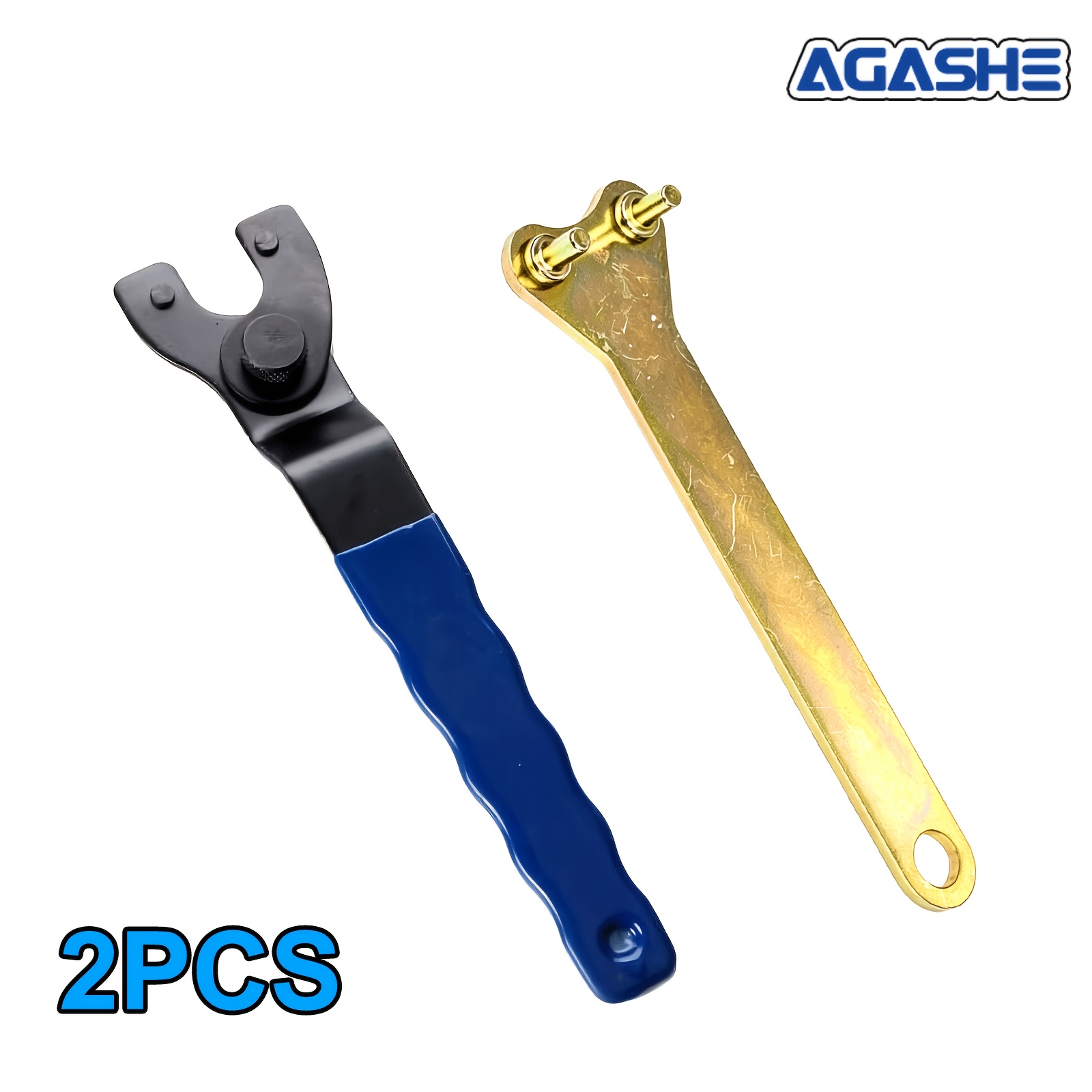TEMU 2pcs Adjustable And Fixed Pin Angle Grinder Wrench Set, Universal Angle Grinder Lock Nut Spanner, High Strength Grinding Wheel Replacement Tool,