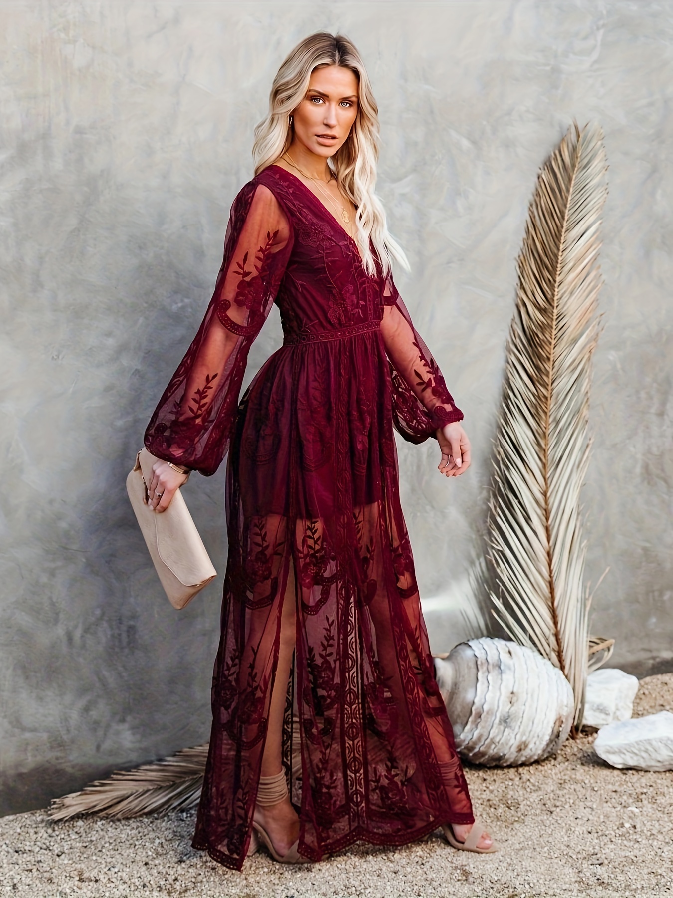 womens vintage boho floral embroidered lace romper dress - Temu