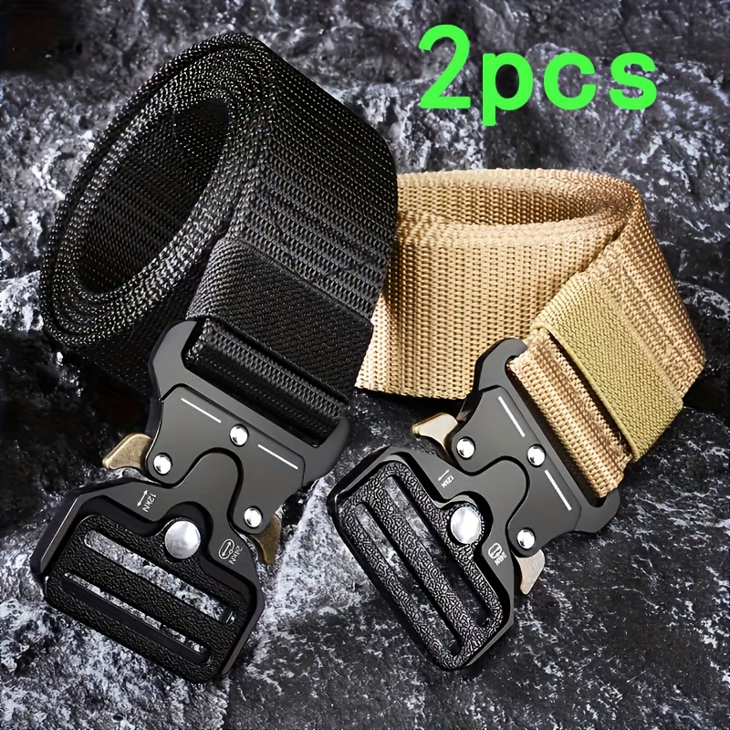 

2pcs Men' And Belt Canvas Belt Multifunctional Outdoor Sports Belt Mountaineering Running Belt