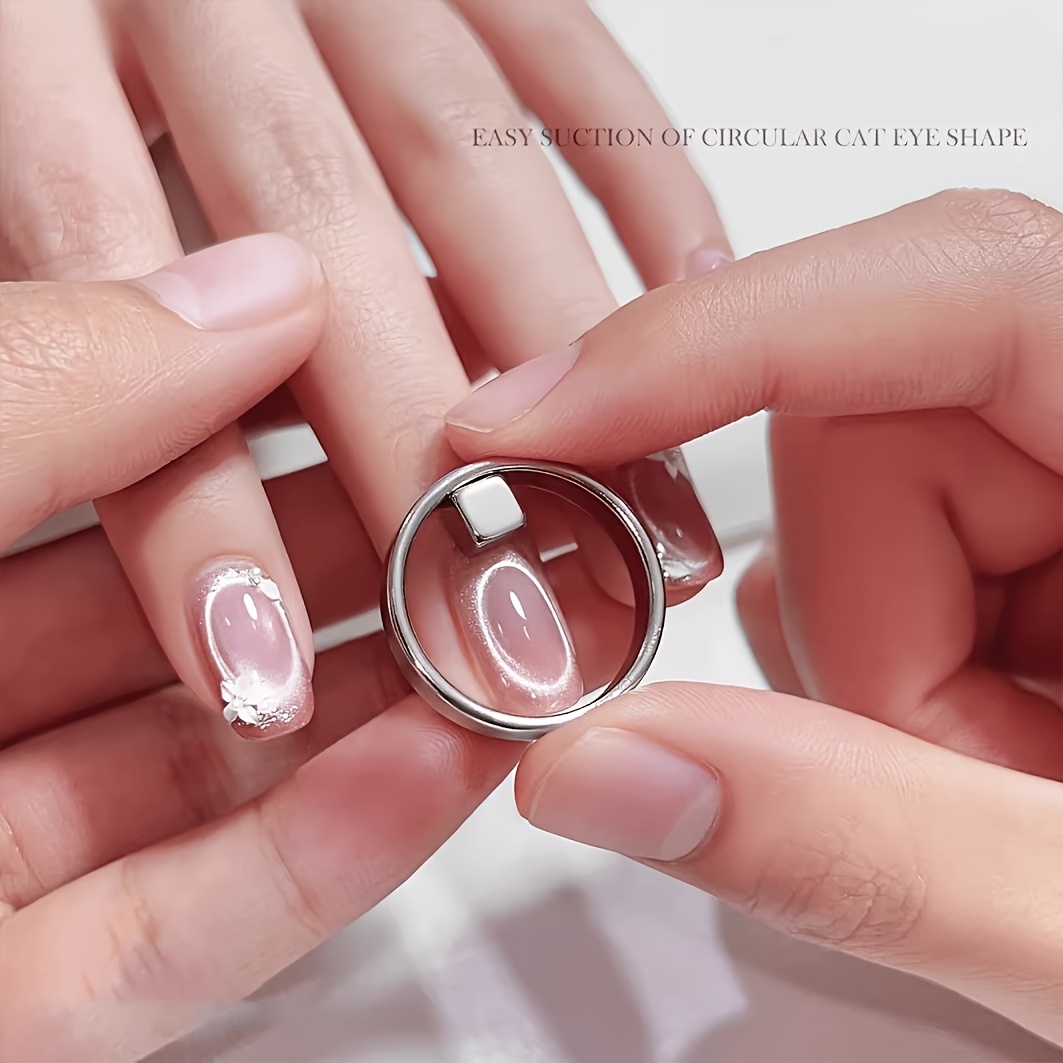 nail art magnets including round bead magnets ring magnets and double ended cylindrical magnets create a ring cat eye effect beginner friendly 3 second vacuum absorbing cat eye nail art tool strong ring magnet beginners   cat eye