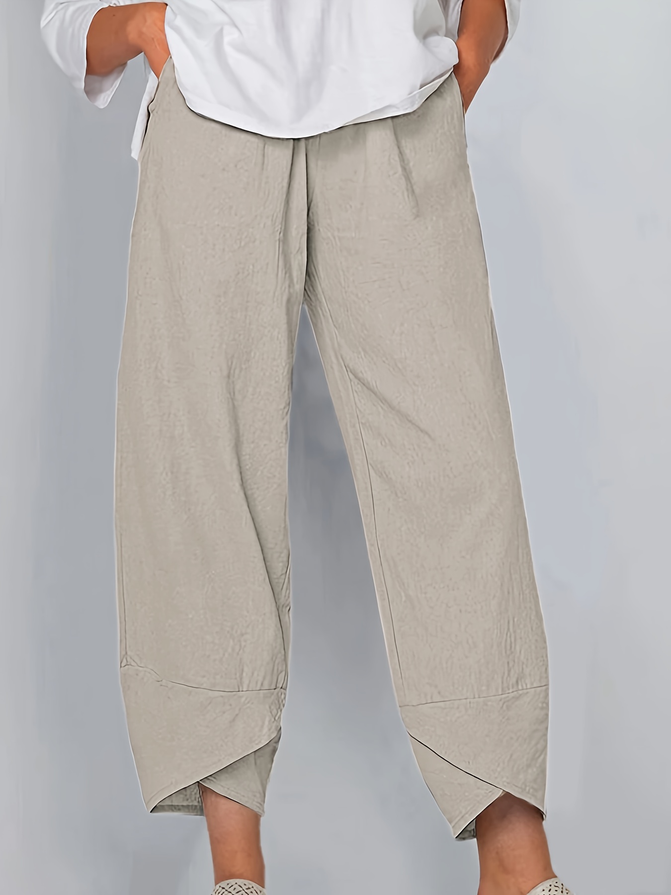 qILAKOG Capri Pants For Women, Fashion Womens Casual Solid Color
