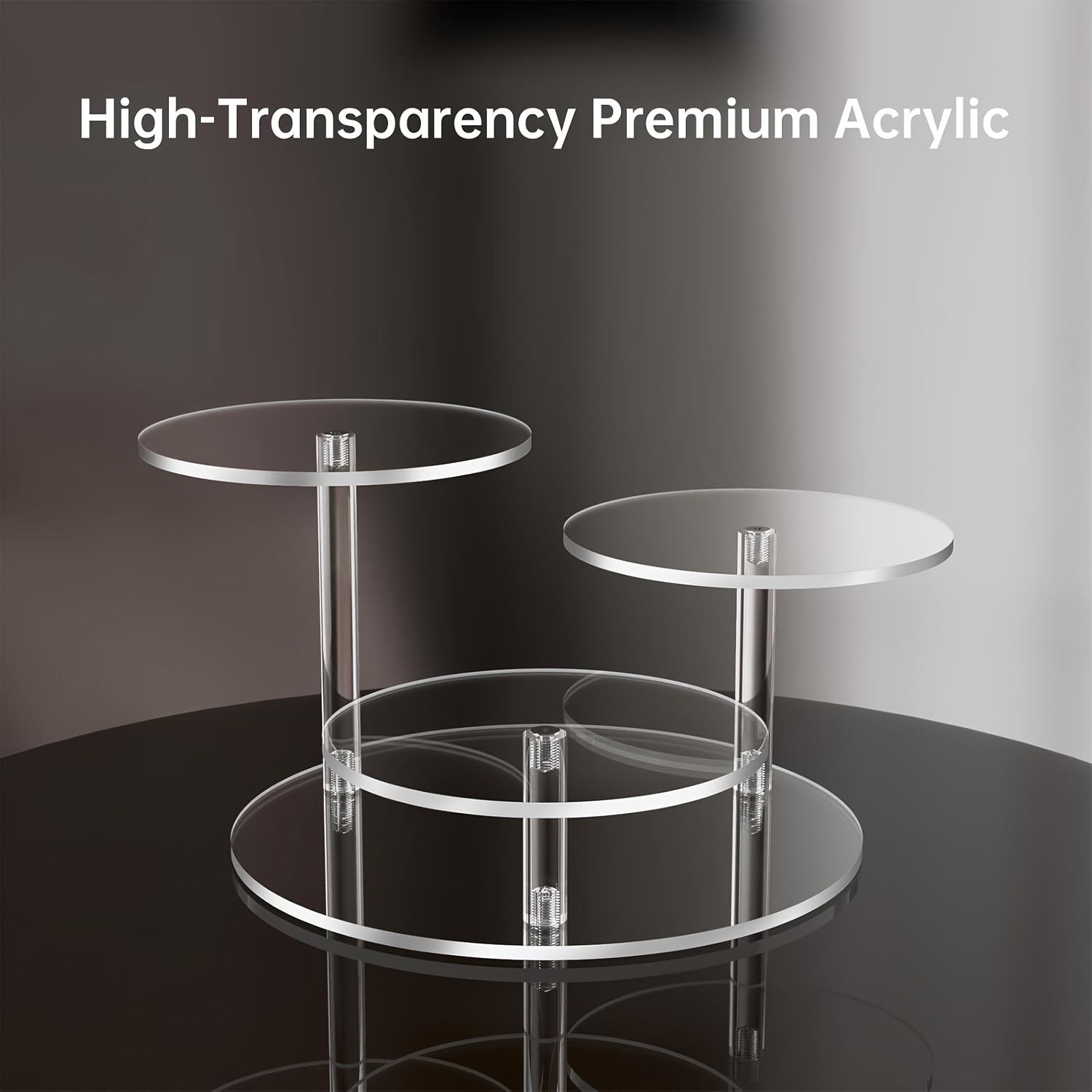 Image of Modern Large Multi-tier Acrylic Display Stand Compatible For Plant Series Collectibles & Room Decor - Tall Shelving Unit With Assembly, Space-saving Vertical Showcase For, Desk, Or Exhibition