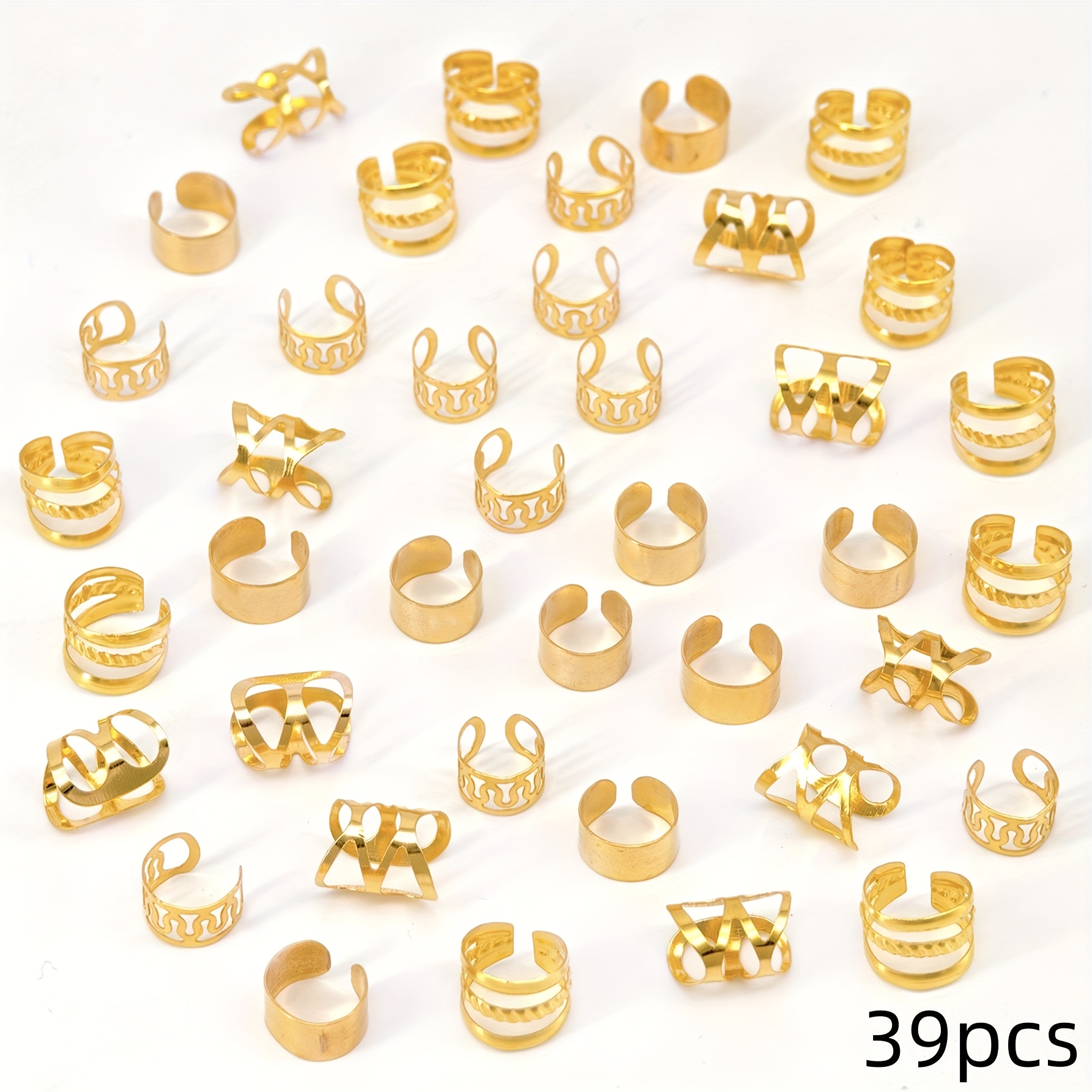 Image of 39pcs Hair Accessories Loc Hair Jewelry For Braids Multi Style Hair Cuffs Adjustable Braid Jewelry Non-piercing Ear Clips Loc Dreadlock Accessories For Women And