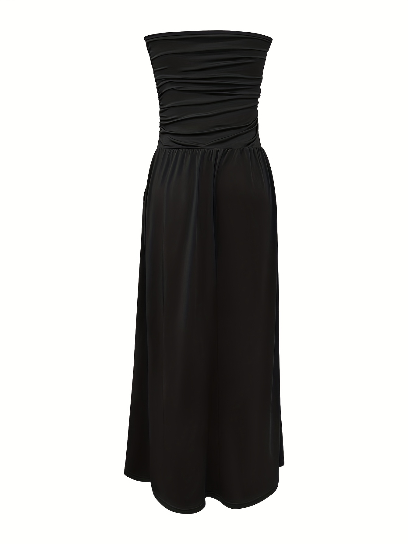 fitted lace wedding dress Black Strapless Maxi Dress in 100% Cotton