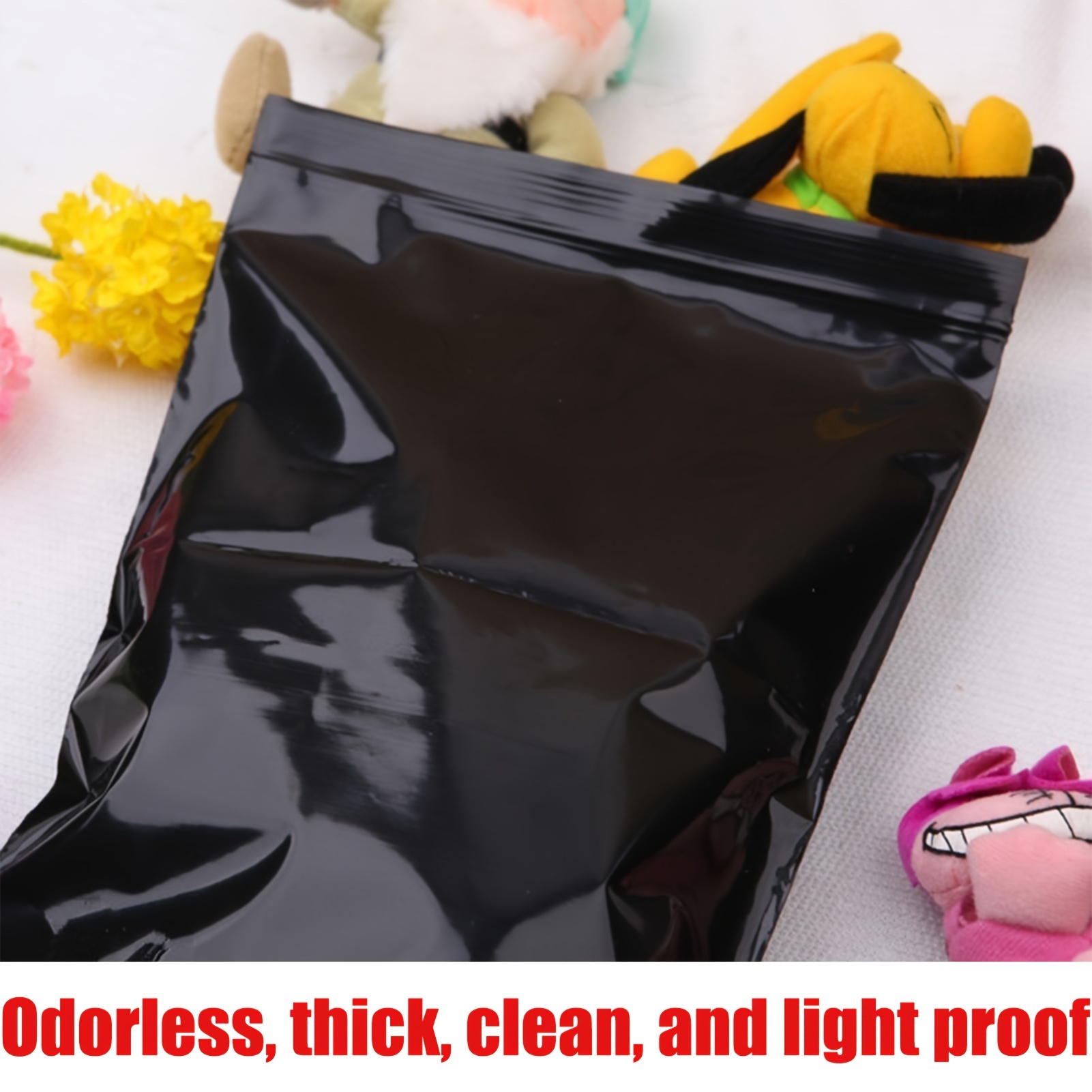 black ziplock bags food snacks durable plastic storage Temu Morocco - Main Image