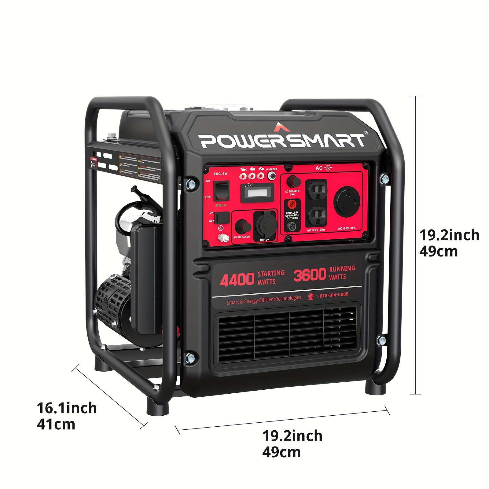 4400 watt portable generator with inverter technology rv ready 30a outlet gas powered epa compliant lightweight quiet for home use camping outdoor details 2