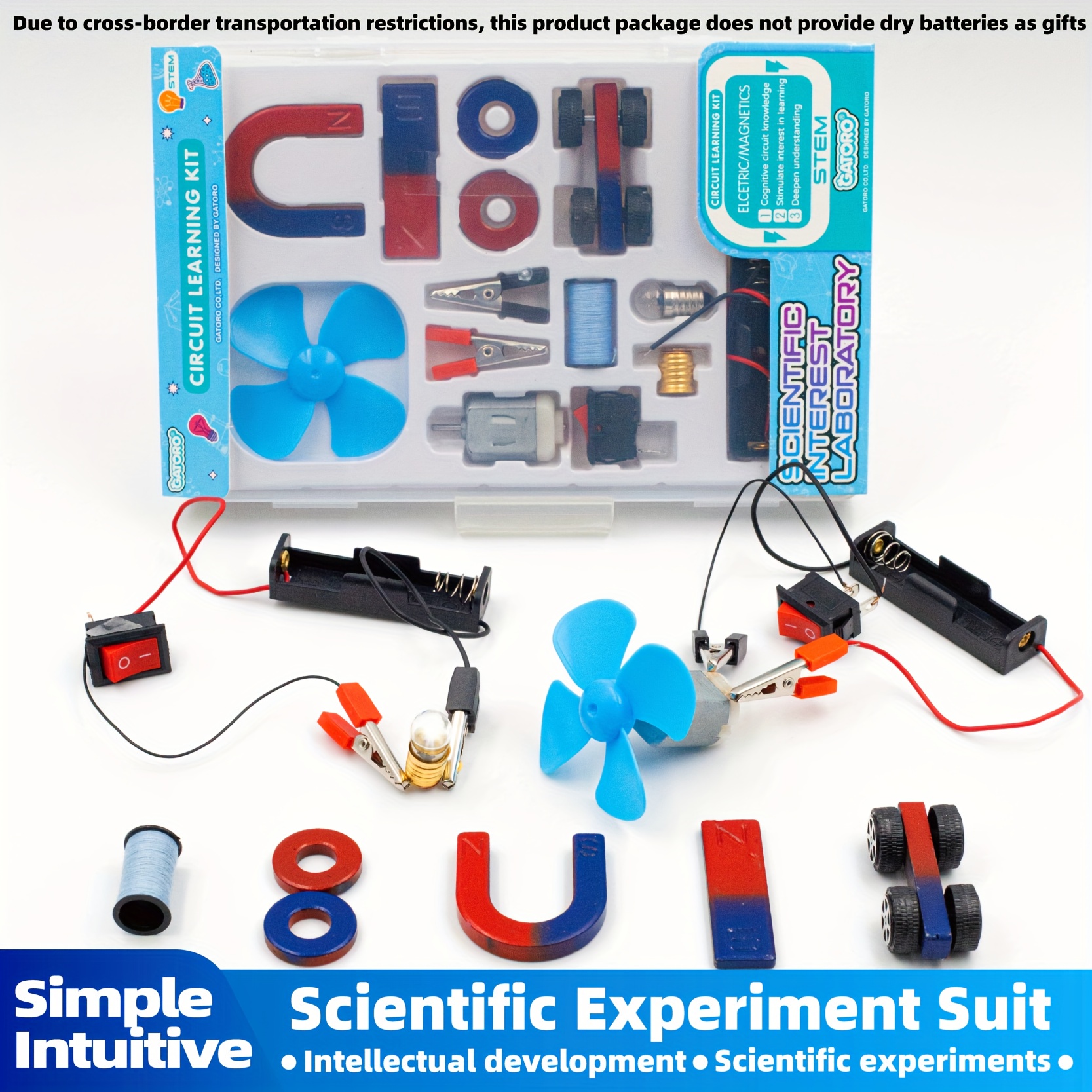 stem circuit with led bulbs battery box lamp holder switch educational science experiment set for teachers international science education organization english instructions science international science education materials stem project bo Product details 3