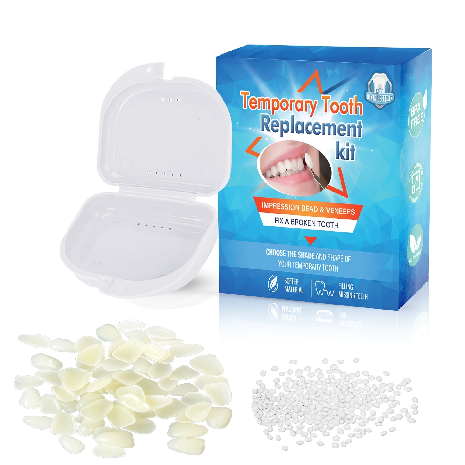 

70pcs Acrylic Temporary Denture Kit - , , Includes Plastic Models & Replacement Dentures For Teaching