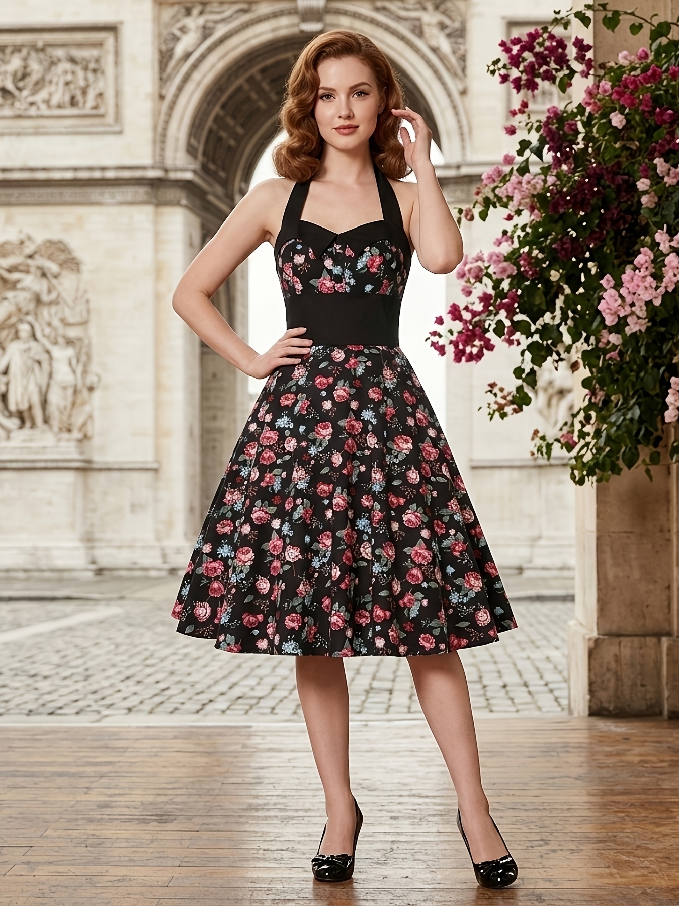 retro ladies dress sold on Temu United States 80's retro look for girls