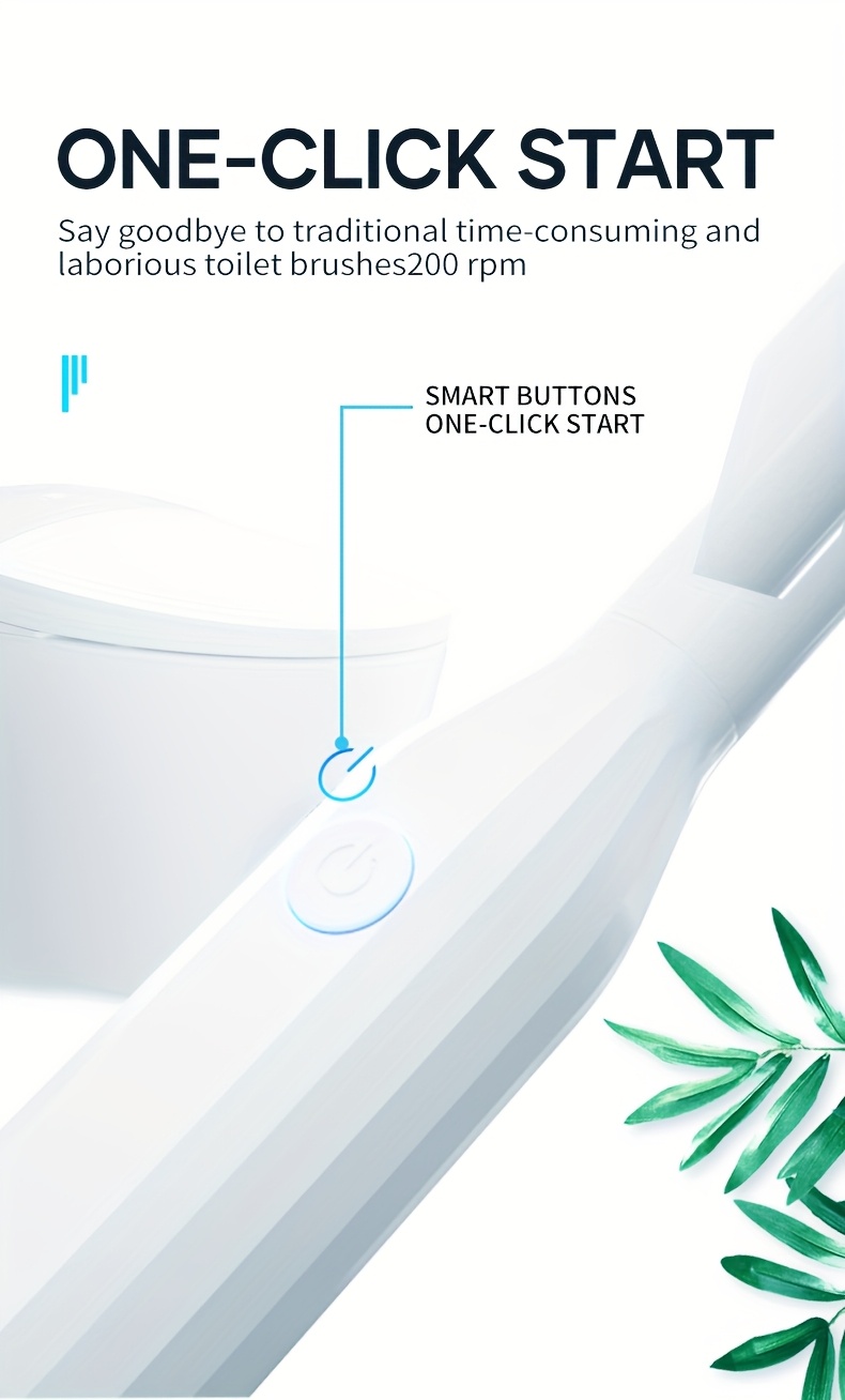 smart electric toilet brush set with long handle usb rechargeable no dead corner cleaning   start for bathroom home toilet cleaning bathroom brush set details 1