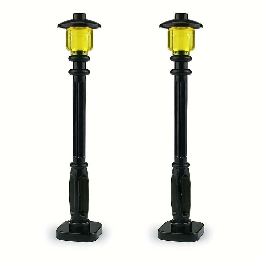 2pcs Building Block Street Lamp Model Decoration Parts, Scene Model Decoration Street Lamp Accessories, Building Block Toys