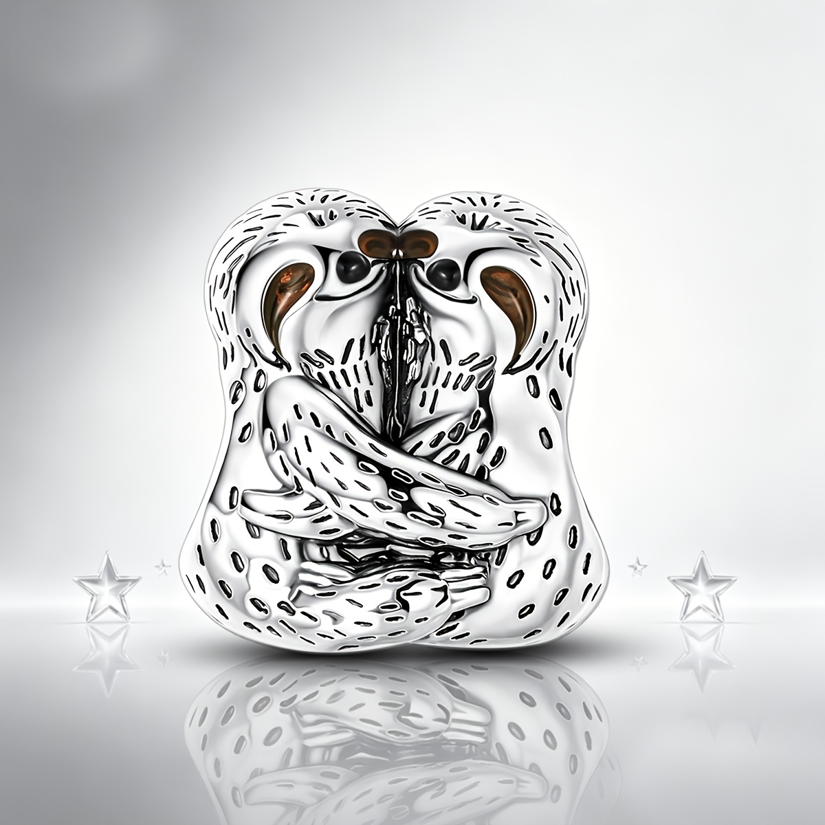 TEMU 1pc Original Classic Sloth Couple Charms For Bracelets Women's Jewelry Daily Additions Beads Jewelry Making Supplies Suitable For Making Snake