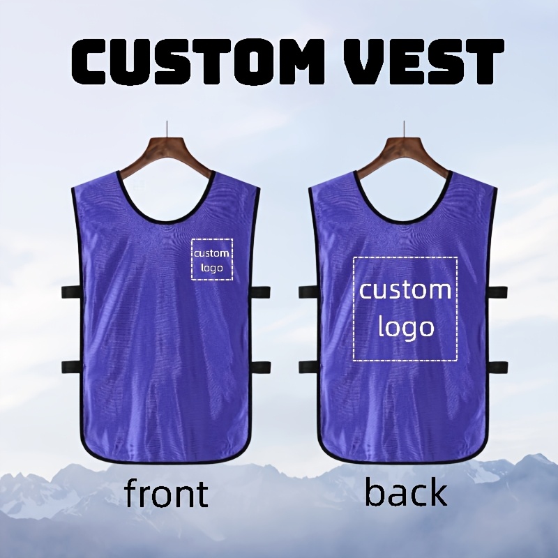 TEMU [custom Product] Custom Back Vest, Personalized Logo, Name, Pattern, Number, Front And Back Customizable, Summer Vest, Loose Mesh Vest,
