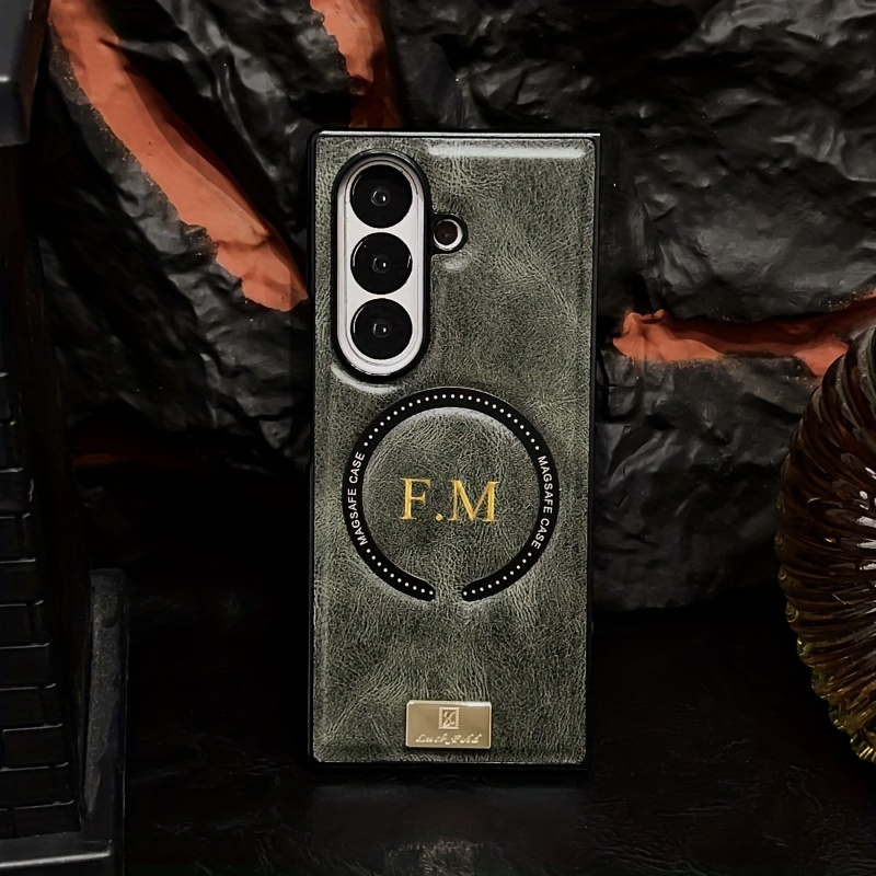 TEMU Luxury Leather Magnetic Phone Case Tailored For For Galaxy Z Fold , 5, 4, And 3, Shockproof