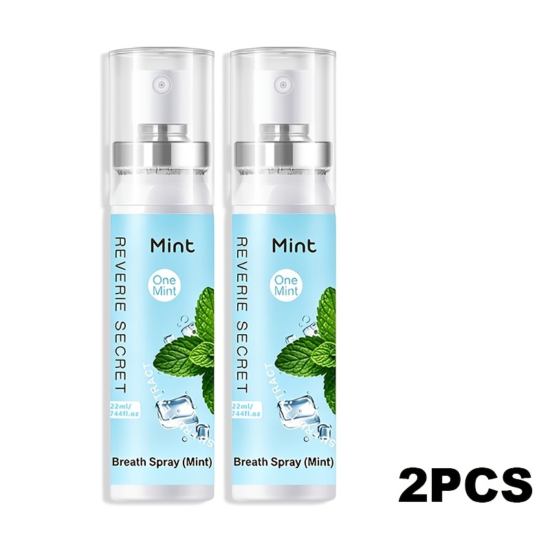 Image of 2pcs Mint Flavor Oral Spray, Breath Spray, Long-lasting Fragrance, Suitable For Dates, Parties, And After Meals, 22ml*2 - Mother's Day Gift, Holiday Gift, Unisex
