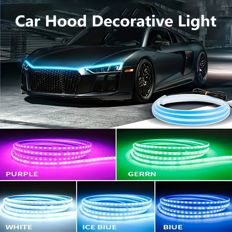 

180cm/71in Car Hood Light Strip, Universal 12v Car Hood Light Strip, Waterproof Flexible Led, Suitable For Cars, Suv, Trucks