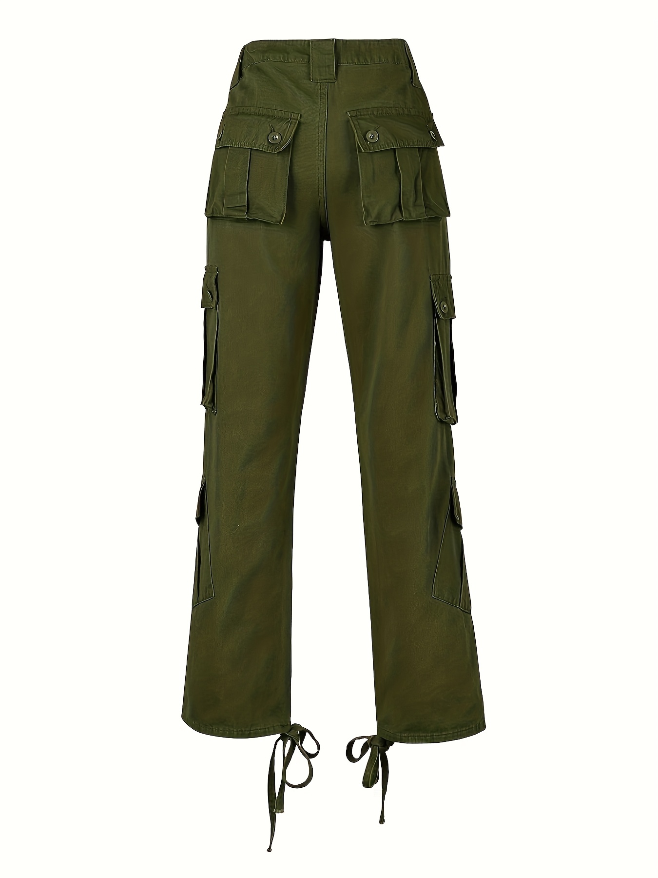 women's high waisted olive green cargo pants y2k wide leg - Temu