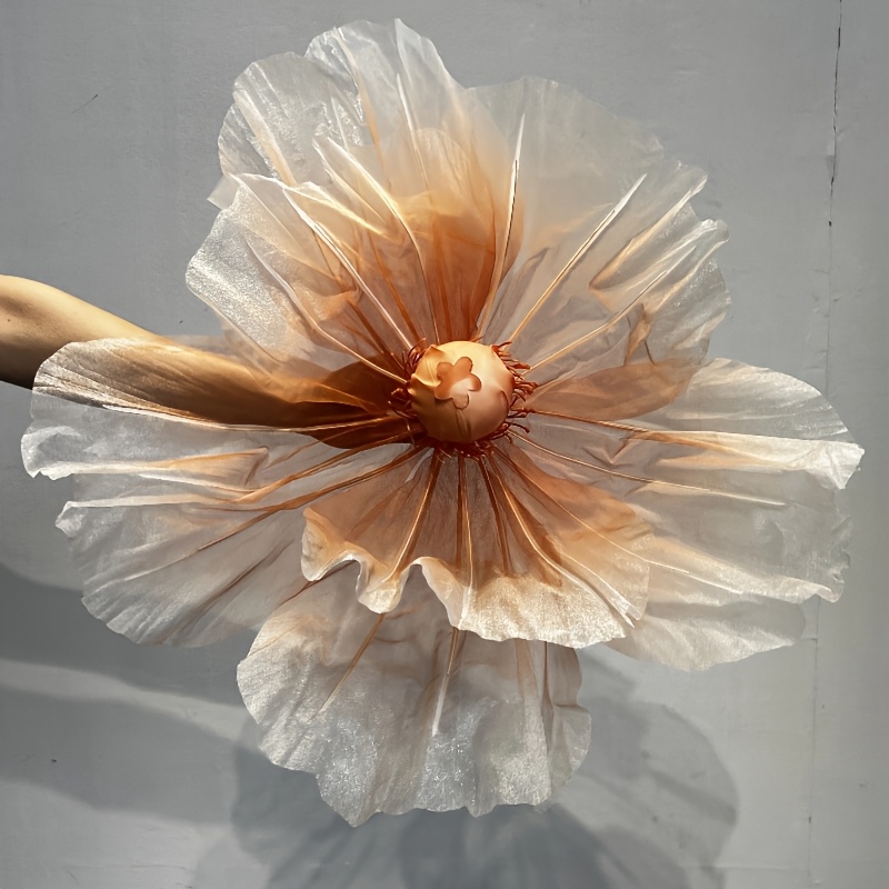 TEMU 1pc Of .75-inch Artificial Flower Made Of Yarn, Designed For New Wedding Decorations, Featuring A 40cm/15.75-inch Three-dimensional Flower