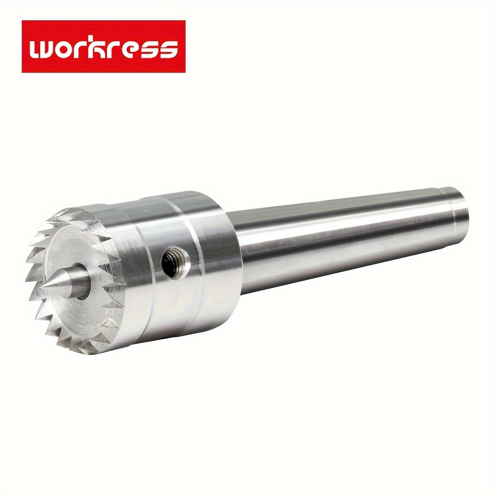 

Workress 1" Wood Lathe Drive Center With Spring- Point - Precision Mt1/mt2 Spur For Woodworking, Compatible With , No Power Required, Wood Lathe Tools And Accessories, Workress