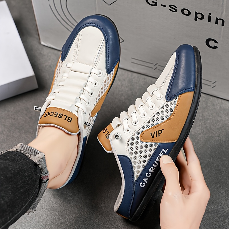 1 Pair of Men's Stylish Slip-On Casual Shoes - Comfortable and Convenient Athletic Sandals with Breathable Fabric Lining, Smooth Upper, Durable Sole in Khaki/Grey/White-Green - Suitable for Indoor, Vacation, Casual Attire