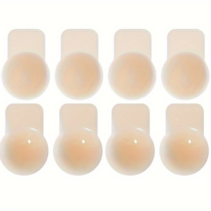 TEMU 4 Pairs Ultra-seamless Self-adhesive Lift Bra - Instant Push-up & Cover, Silicone Stick-on Pasties For Cleavage, Lingerie & Underwear, Elegant Design For Women’s Intimate Apparel