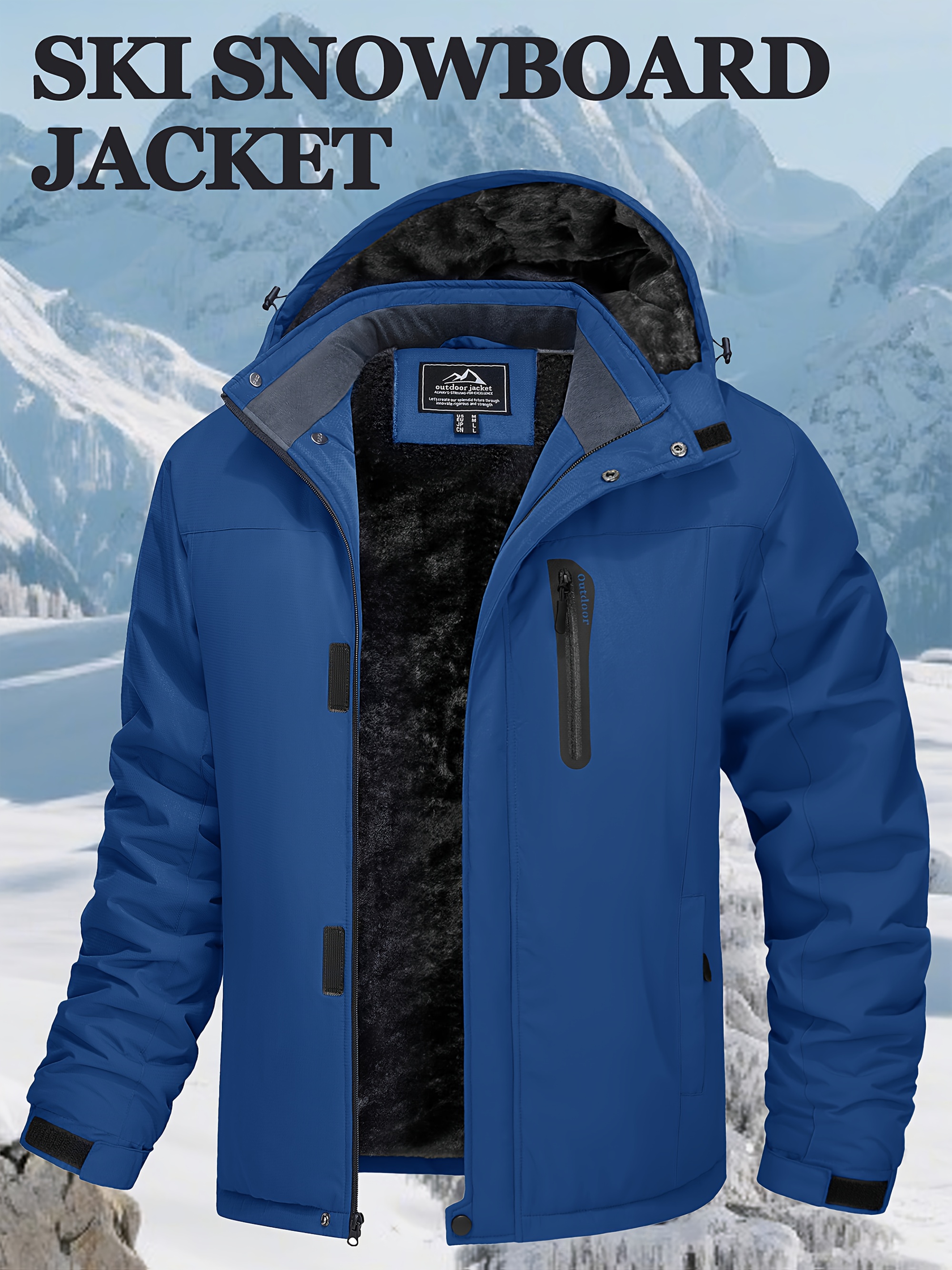Men's Windproof Fleece Lined Ski Snowboard Jacket