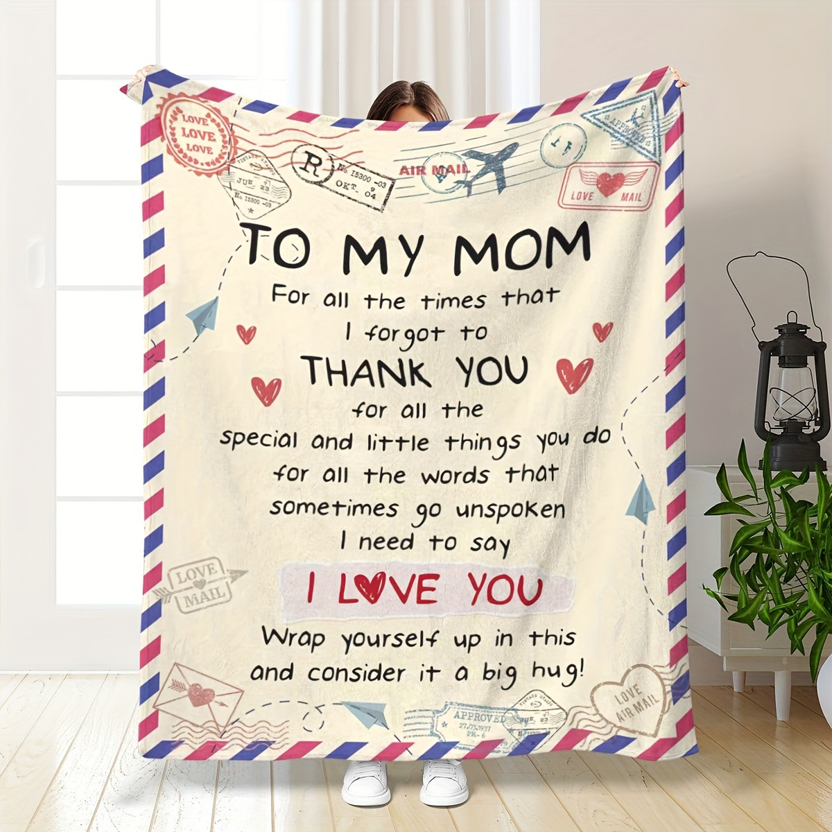 

1pc Digital Printing Envelope Style Fleece Blanket For Son To Give To Mother Air Conditioner Blanket Small Cover Blanket Lunch Blanket