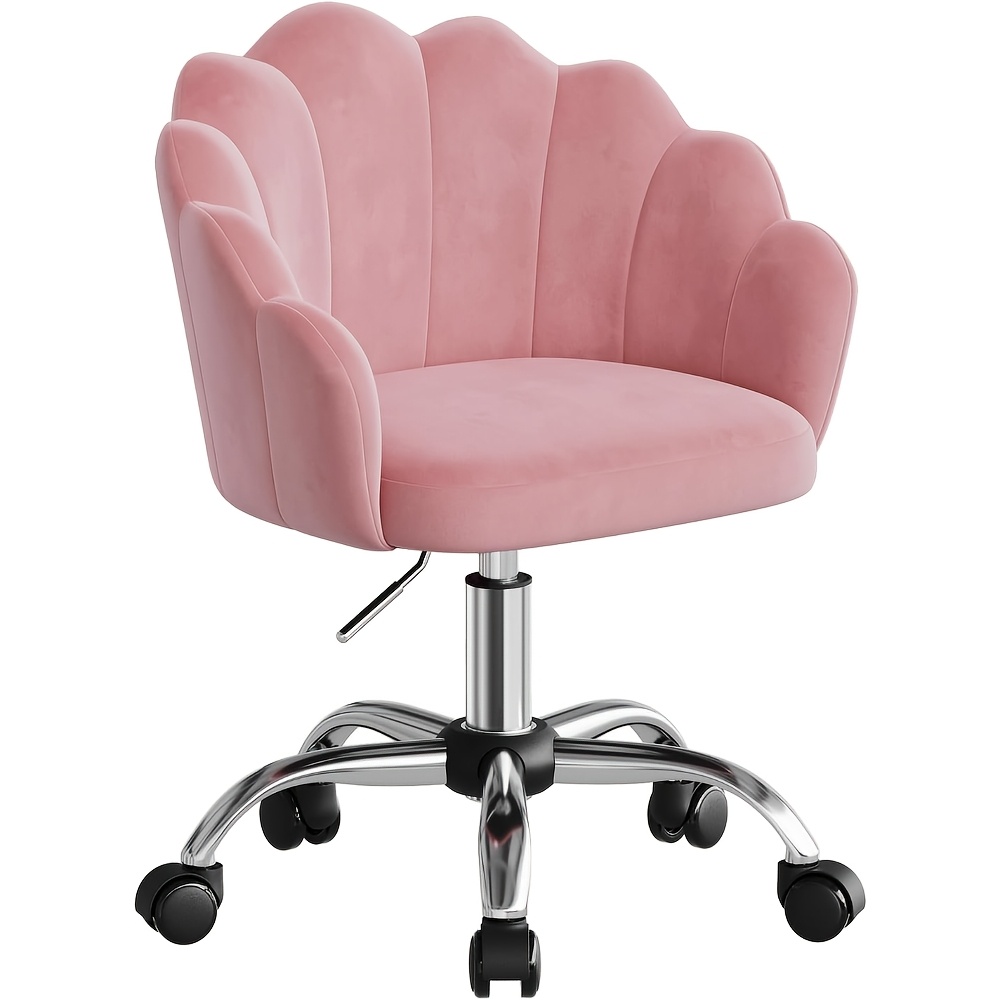 Home Office Chairs, Dressing Chairs, Petal-shaped Backrest, Swivel Chairs With Castors, Height-adjustable Office Chairs, Suitable For Studies And Bedrooms