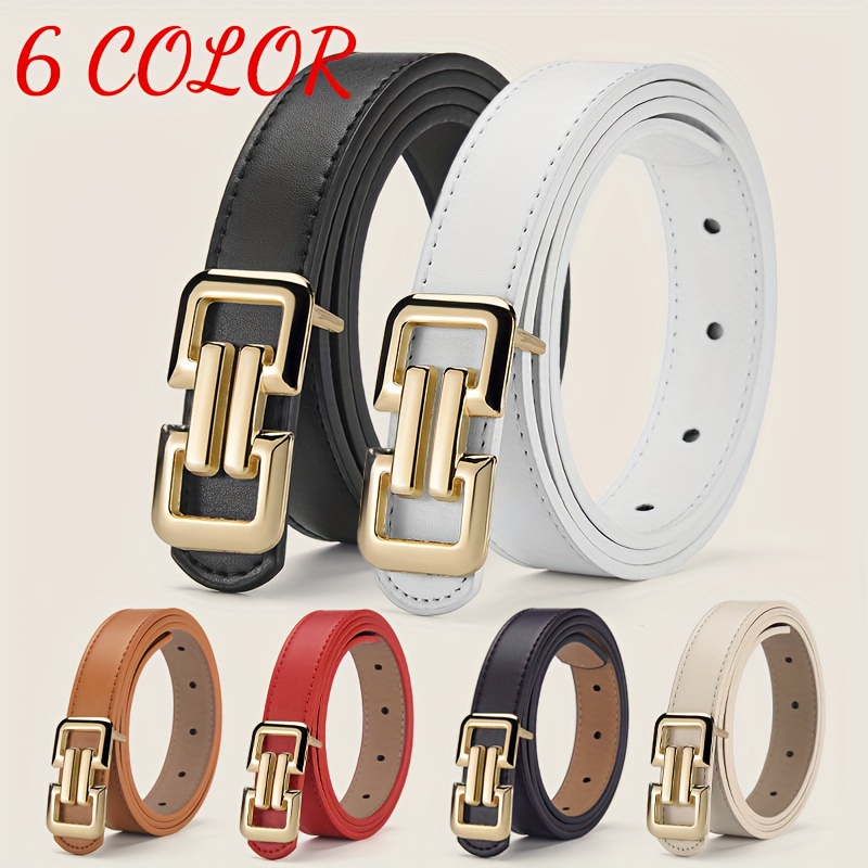 Women's Letter Buckle Business Casual Belt, 2.4cm Wide, Combines Formal Business Style with a Casual and Relaxed Design. It Pairs Well with Jeans, Skirts, Dresses, and Other Bottoms and Skirts. Available in 6 Colors to Suit Different Outfits, It Is