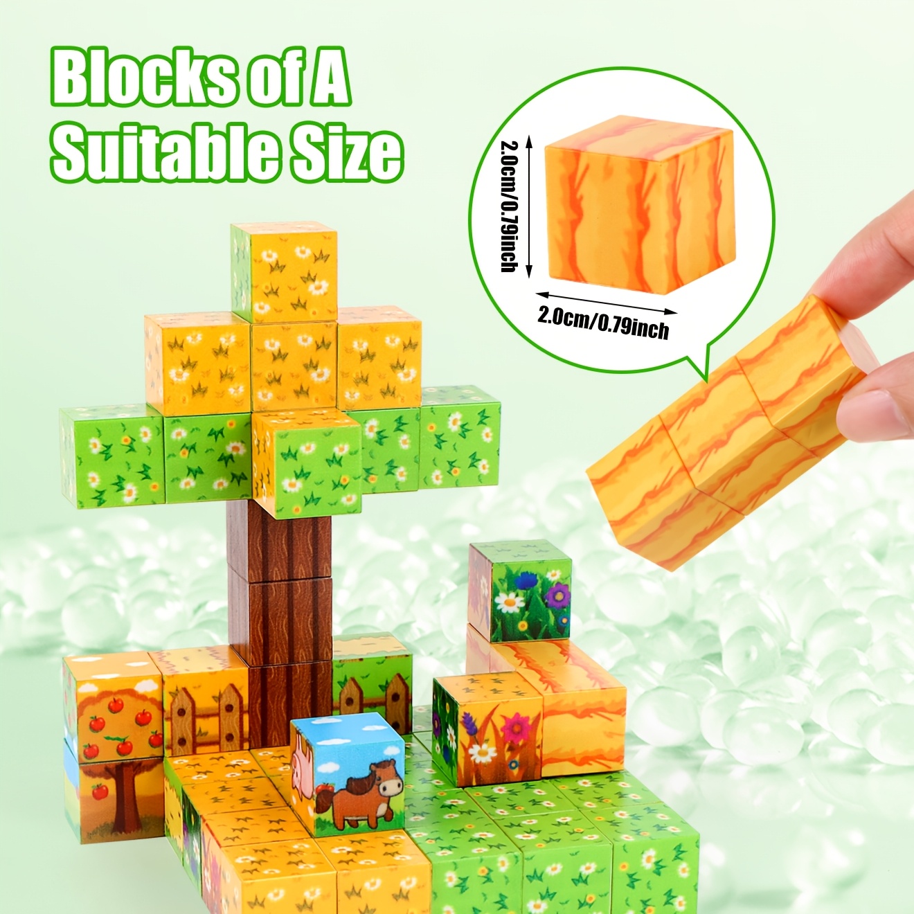 200pcs ZHENFINITY Magnetic Building Cubes, Dual-Scene Series