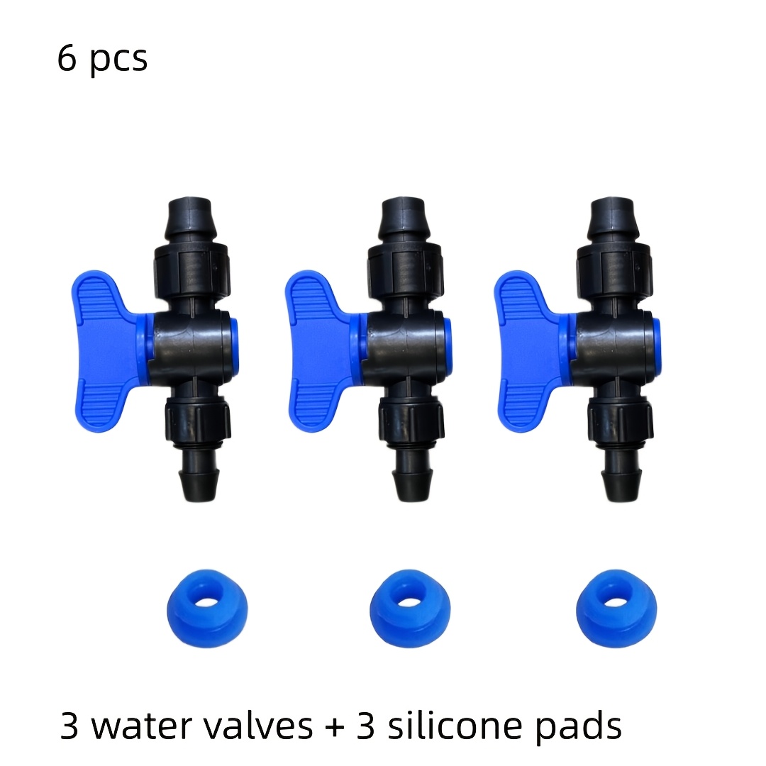 TEMU 6pcs, 3pcs Outdoor Camping Portable Water Valves With 3pcs Silicone Sealing Rings, Quick Connection Switch For Water Pipes, Bottled Water Water