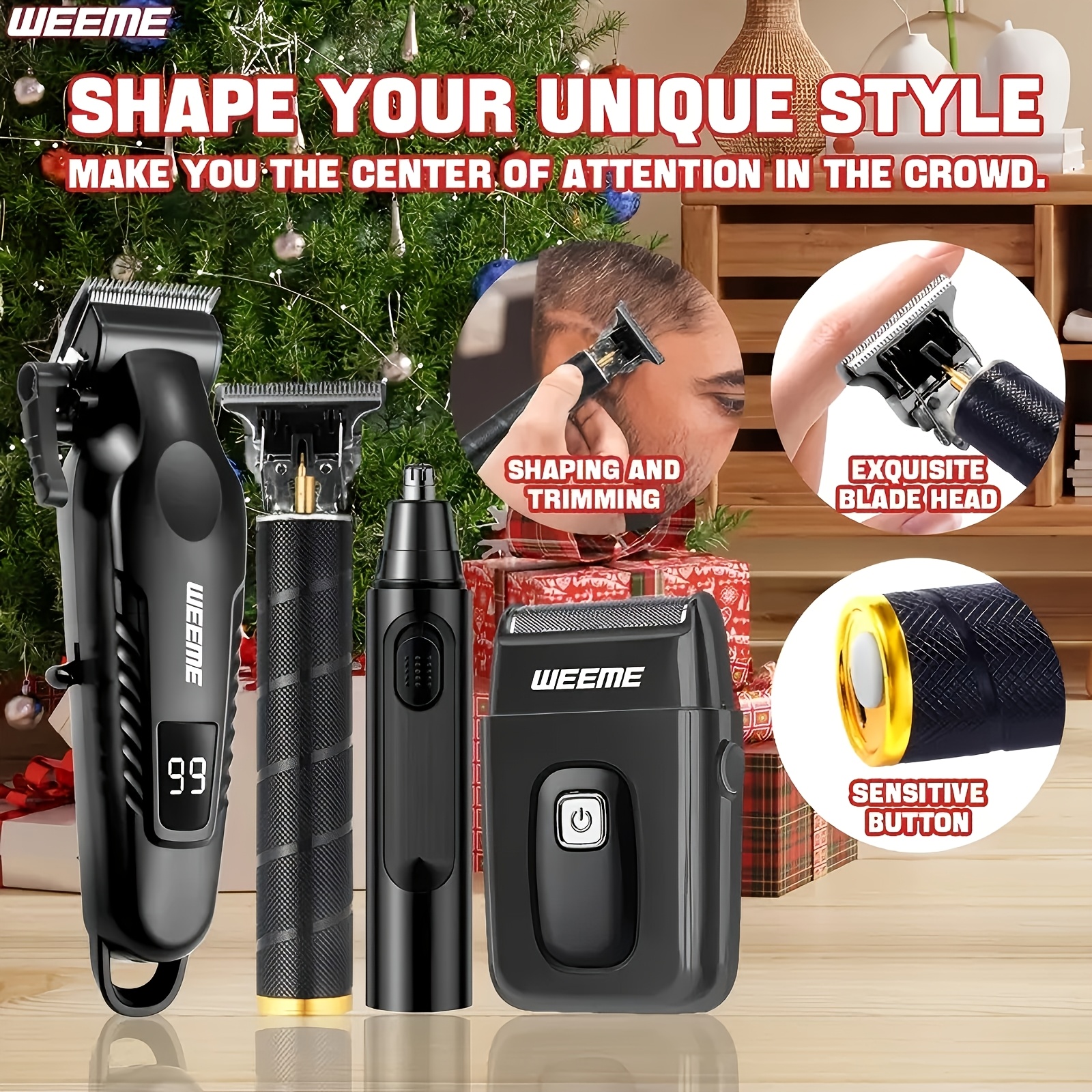 WEEME 4-delige Elektrische Haartrimmer Set