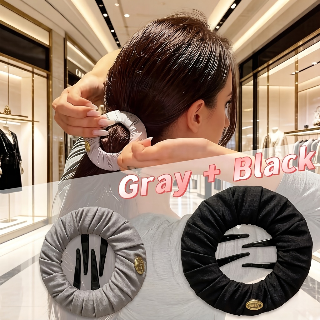 Image of 2pcs Hidden Round Hair Clips | Premium Seamless Mini Claw Clips | Daily Invisible Hair Bun Holders | Elegant Updo Accessories