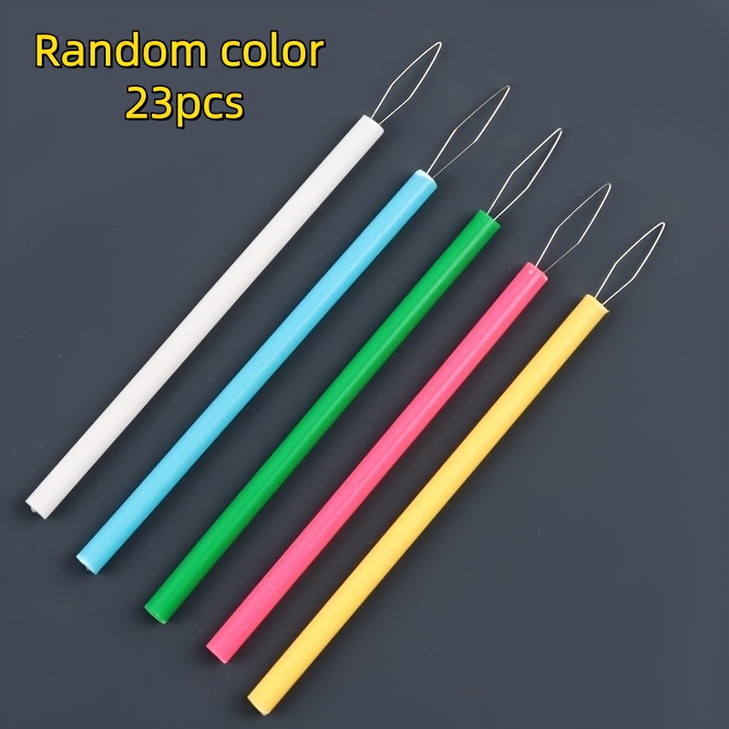 TEMU 23pcs Plastic Threaders - Cylindrical Sewing Tools, Craft Additions, Convenient Needles For Beading And Assisting Elderly Use - Random Colors