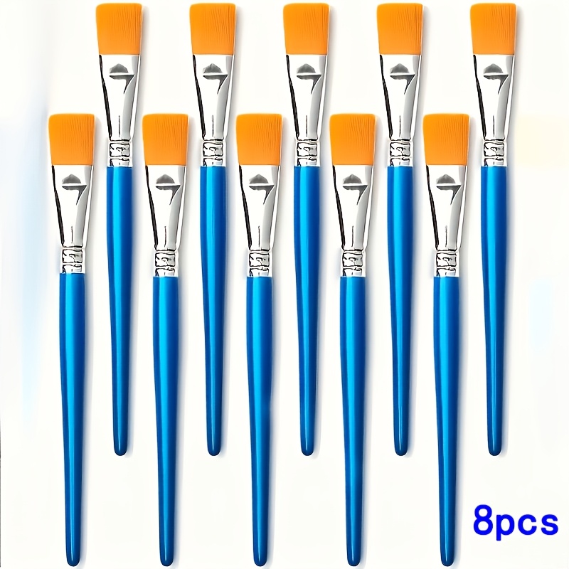 TEMU Set di pennelli 8 pezzi in acrilico e pittura - Set professionale per con setole in nylon, strumenti per pittura , pennello resistente