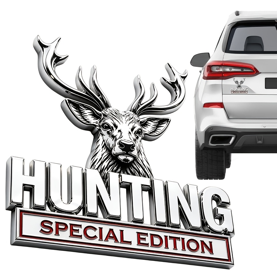 TEMU Hunting Special Edition Emblem Car Emblem 3d Fish Hook Sticker Badge Fender Funny Decals Car Truck Replacement Door Decoration For Universal