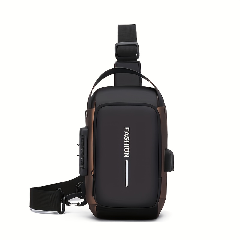 TEMU Borsa a tracolla da con lucchetto antifurto a password, tecnologia antifurto, lucchetto digitale a password, cinturino regolabile, ferramenta ,
