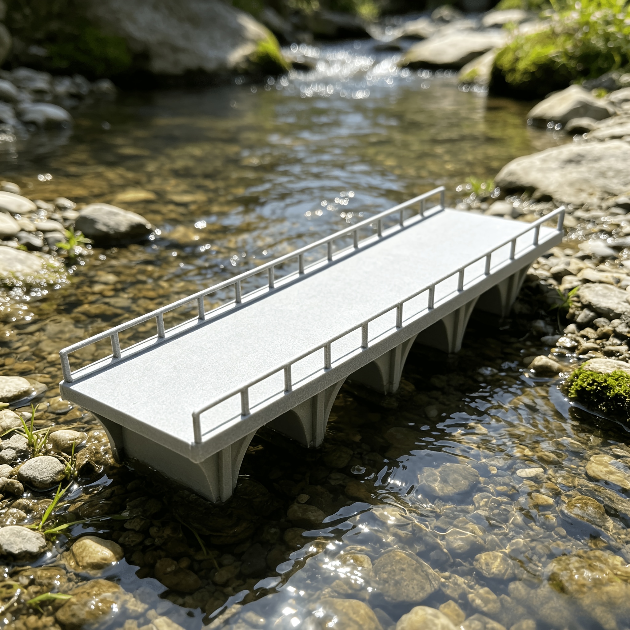 TEMU Pont en arc à l'échelle HO, 1:87 avec ensemble de garde-corps, simple par emboîtement, pont non peint, prêt à peint et vieilli, idéal pour de