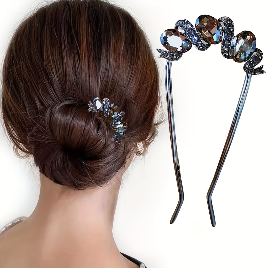 

Elegant Vintage-inspired Black Hairpin - U-shaped Hair Accessory For Women