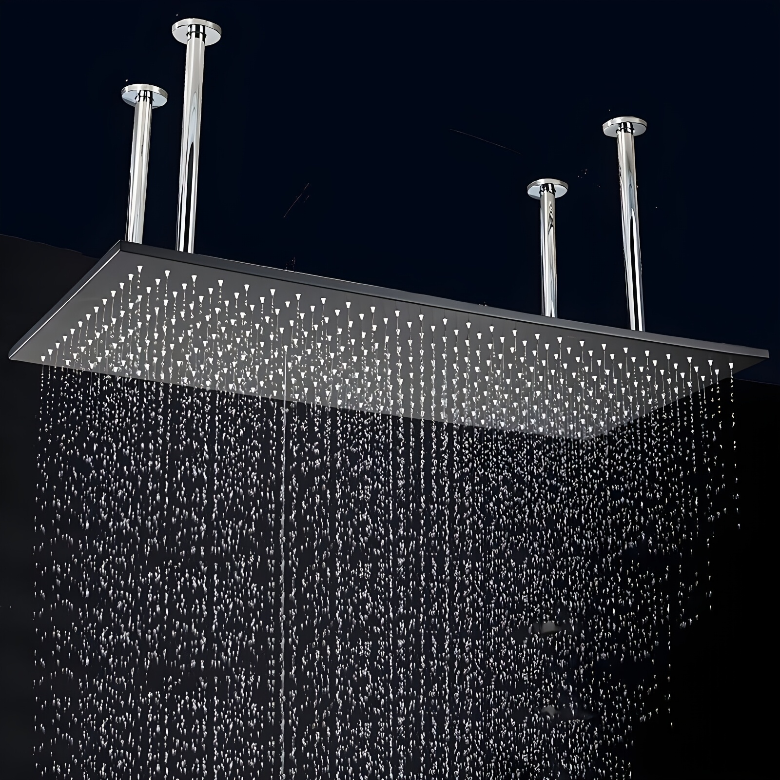Bathroom Shower System, Large 16x32" Shower Head High Pressure Luxury Rain Overhead Top Sprayer Hanging Shower Head, Matte Black Shower Head For Shower Use For Shower Use