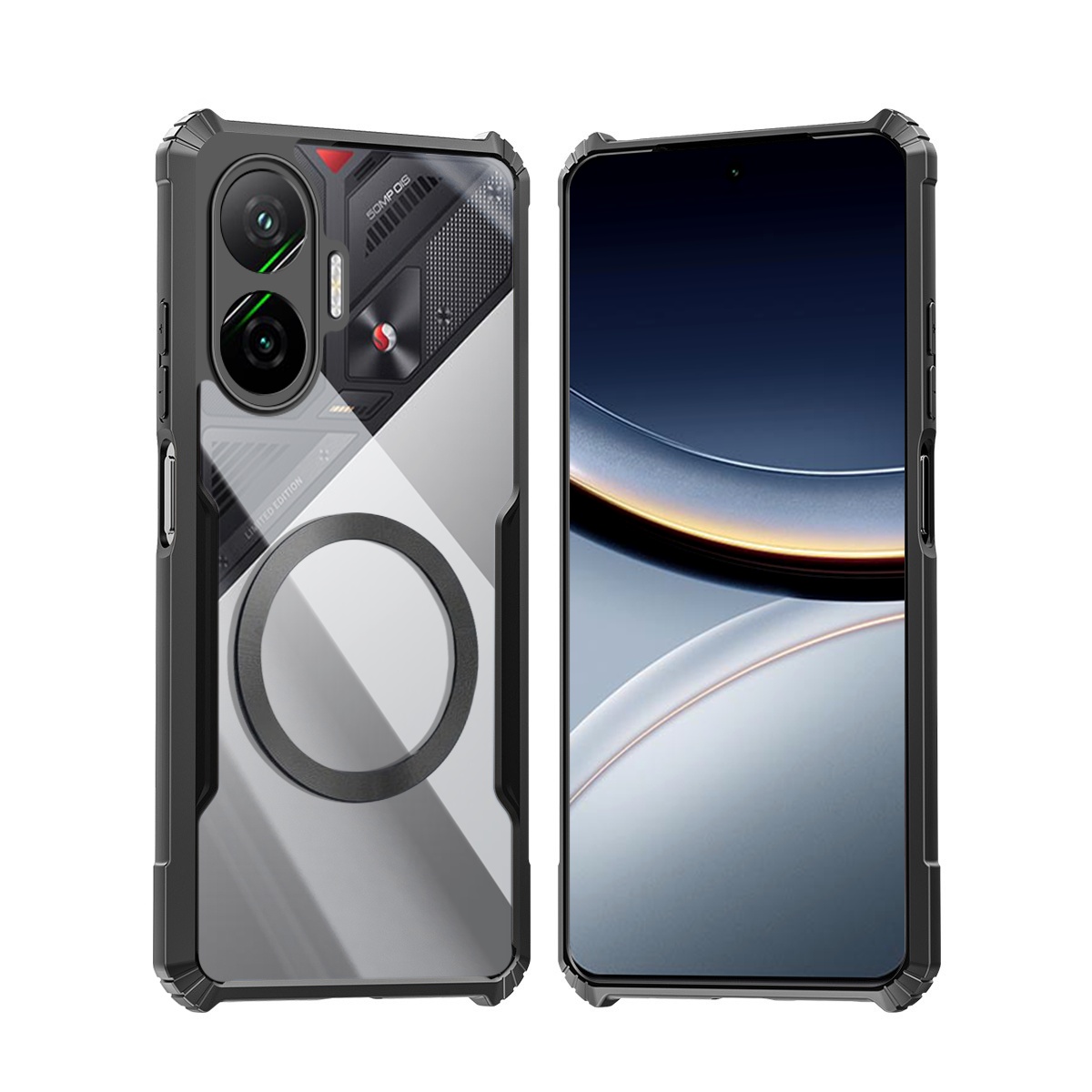 TEMU Phone Case - Compatible With Xiaomi Poco F7 5g/redmi Turbo 4 Pro 5g Phone Case Magnetic Casing Shockproof Soft Cover Acrylic Transparent Back