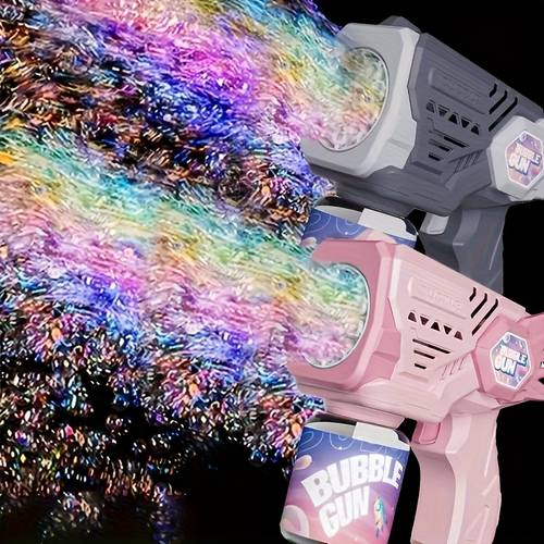 fully automatic kids toy bubble gun handheld large bubble output effortless bubble production 2 colors suitable for festivals activities battery and bubble solution not included