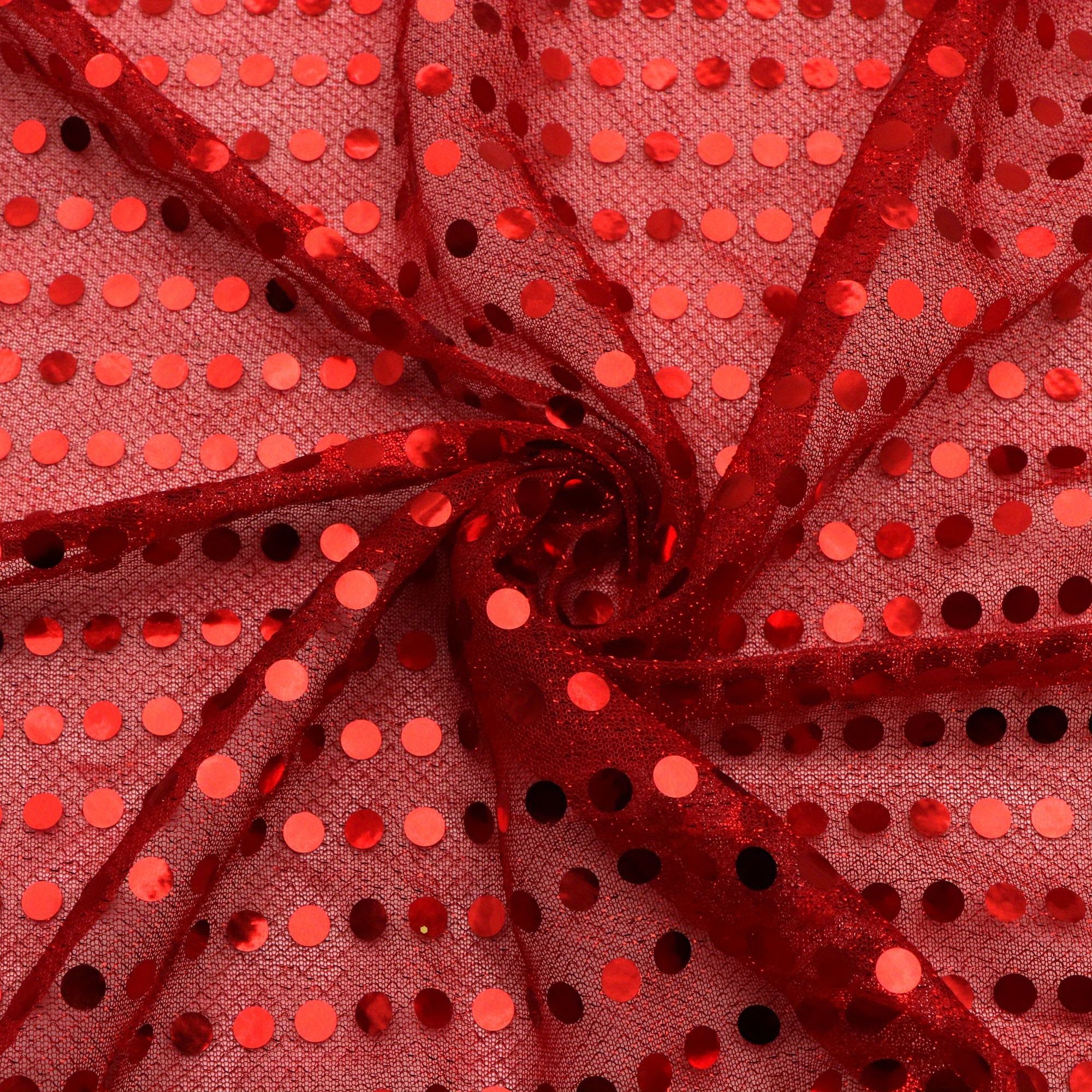 TEMU 1pc Shiny Round Sequin Tulle Fabric, 43.3x19.68 Inch Pre-cut Polyester Mesh With 5mm Polka Dot Sequins, Metallic Fabric For Wedding Decor,