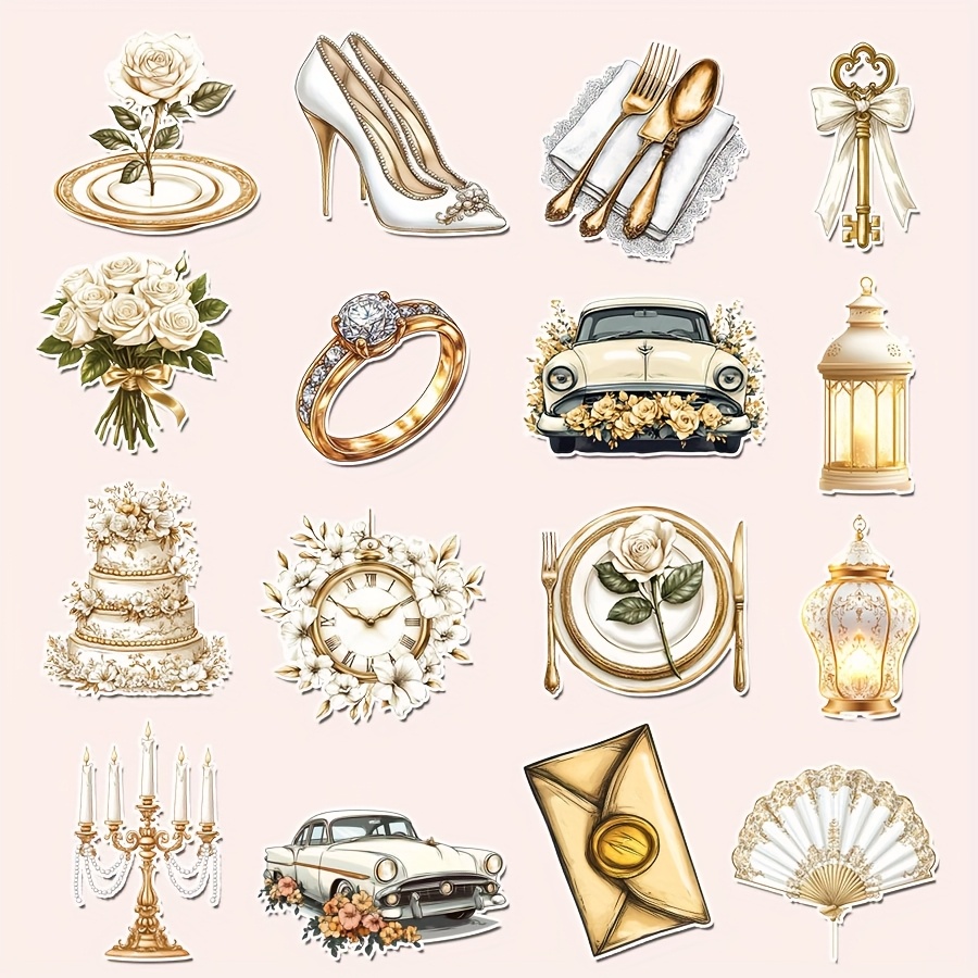 Image of 1set, Wedding Theme Sticker, Love Friendship Gift Sticker, Holiday Gift Sticker, Scrapbooking Sticker, Hand Account Bookmark Sticker