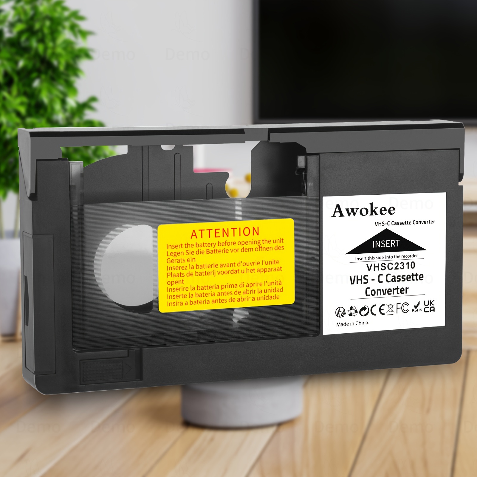 Nedis VHS-C - Convertidor de cassette, VHS-C a VHS, Plug and Play, color  negro