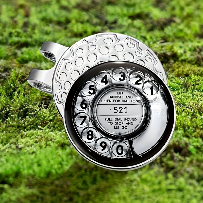 1pc Stylish Retro Rotary Dial Telephone Magnetic Clip, Iron Golf Marker Accessory, Easy For Golfers To Install And Remove