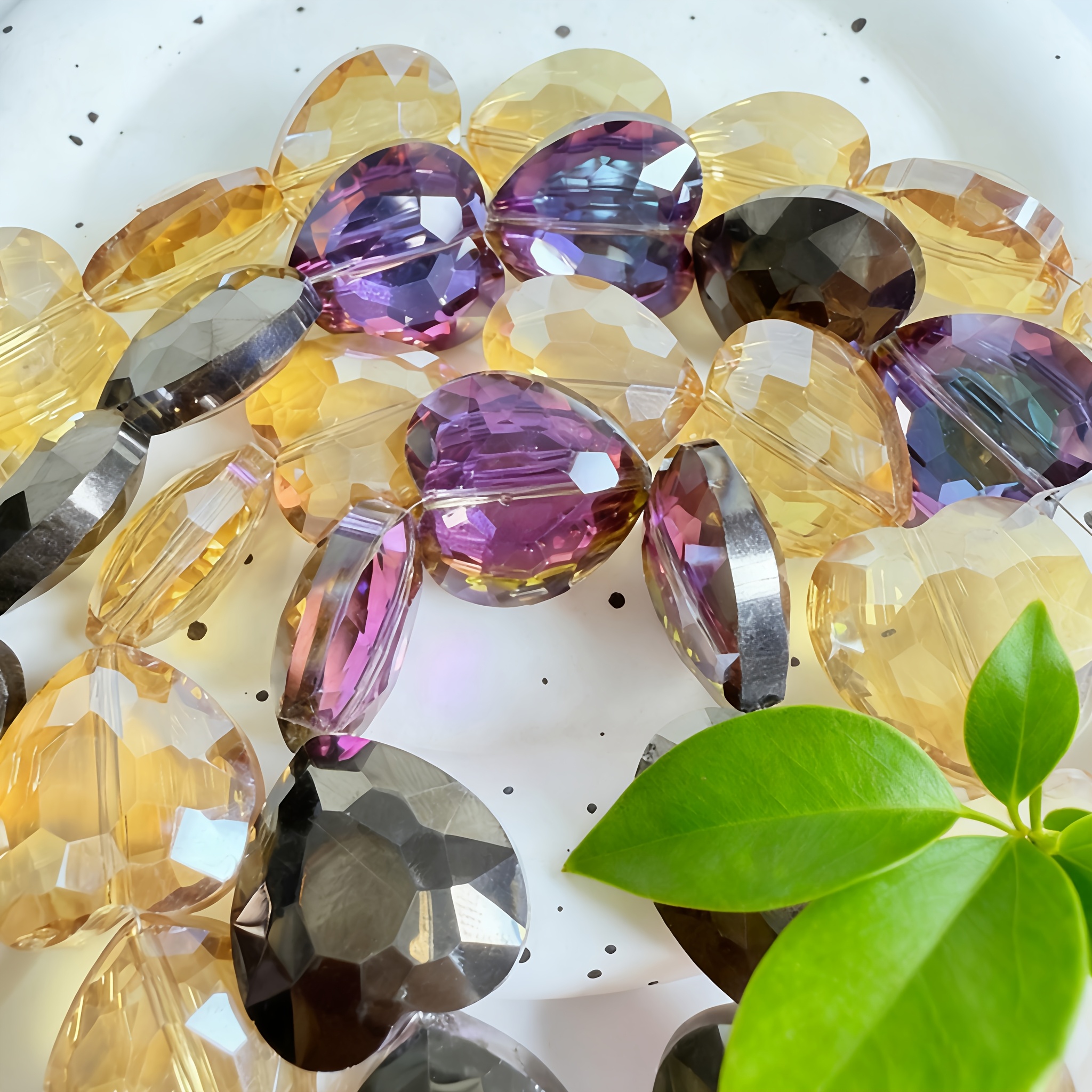 perline e assortimenti di perline 22mm x 5pz multicolore a forma di cuore sognanti scintillanti in vetro   adatte per braccialetti collane orecchini   di gioielli e artigianato