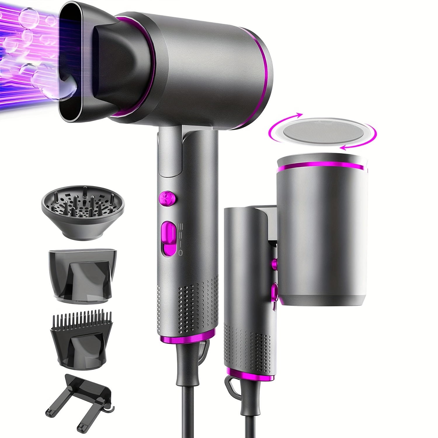 E-shop Ionischer Haartrockner, Tavaler 2400W Professionelle Haartrockner für Frauen, Hochgeschwindigkeits-Negativ-Ionen-Schnelltrockner, Reise-Fön mit